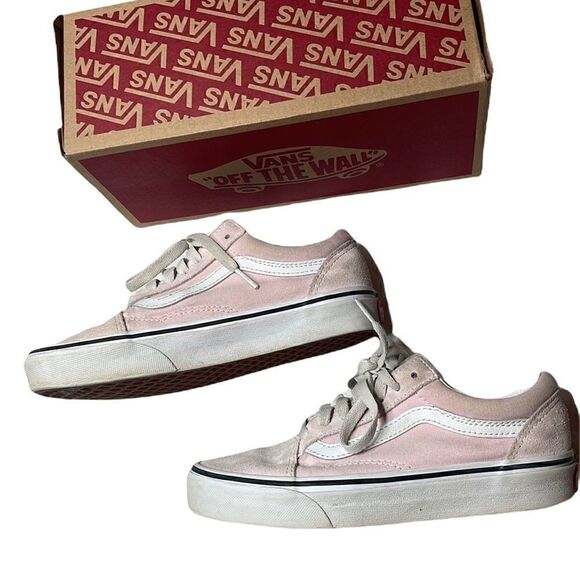 Vans Women’s Pink Suede/Canvas Old Skool Sneakers. Size 5.5. - Picture 2 of 7